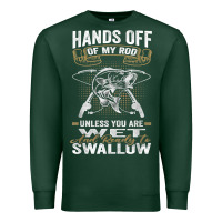 Sports Green mens hands off of my rod bass fishing fisherman t shirt Premium Sweatshirt - linhVisuals