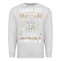 Dove Grey mens hands off of my rod bass fishing fisherman t shirt Premium Sweatshirt - linhVisuals
