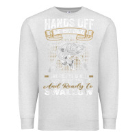 Oatmeal Heather mens hands off of my rod bass fishing fisherman t shirt Premium Sweatshirt - linhVisuals