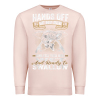 Pale Pink mens hands off of my rod bass fishing fisherman t shirt Premium Sweatshirt - linhVisuals