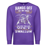 Purple mens hands off of my rod bass fishing fisherman t shirt Premium Sweatshirt - linhVisuals