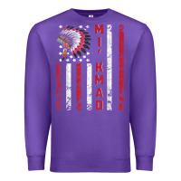 Purple mi’kmaq tribe native american flag mi’kmaq heritage related t shir Premium Sweatshirt - linhVisuals