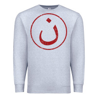 Heather Grey nazarene n christian in arabic symbol t shirt Premium Sweatshirt - linhVisuals
