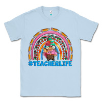 Dusty Blue teacherlife and teacher gnome rainbow Classic Tee - Artiststas