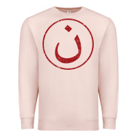 Pale Pink nazarene n christian in arabic symbol t shirt Premium Sweatshirt - linhVisuals