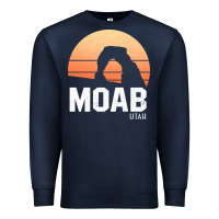 Navy moab utah arches national park vintage retro outdoor hiking pullover h Premium Sweatshirt - linhVisuals