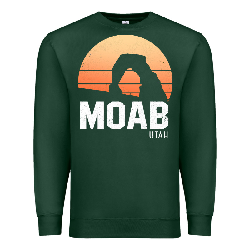 Moab Utah Arches National Park Vintage Retro Outdoor Hiking Pullover H Premium Sweatshirt by linhVisuals | Teevron
