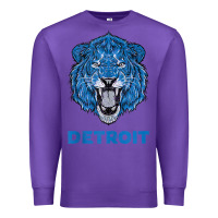 Purple funny vintage lion face head detroit gifts tank top Premium Sweatshirt - linhVisuals