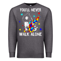Charcoal Heather autism dad you will never walk alone support autism son t shirt Premium Sweatshirt - linhVisuals