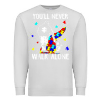 Dove Grey autism dad you will never walk alone support autism son t shirt Premium Sweatshirt - linhVisuals