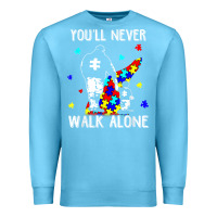 Ocean Blue autism dad you will never walk alone support autism son t shirt Premium Sweatshirt - linhVisuals