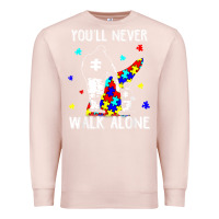 Pale Pink autism dad you will never walk alone support autism son t shirt Premium Sweatshirt - linhVisuals