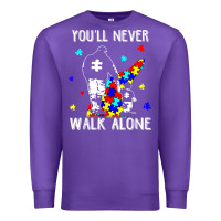 Autism Dad You Will Never Walk Alone Support Autism Son T Shirt Premium Sweatshirt | Teevron