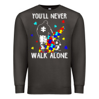 Smoke autism dad you will never walk alone support autism son t shirt Premium Sweatshirt - linhVisuals