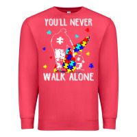 Cardinal autism dad you will never walk alone support autism son t shirt Premium Sweatshirt - linhVisuals