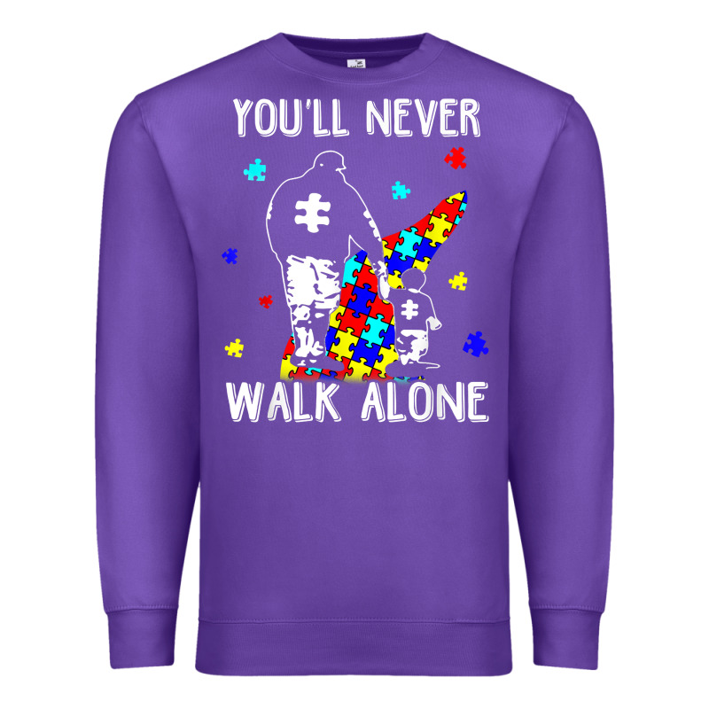 Autism Dad You Will Never Walk Alone Support Autism Son T Shirt Premium Sweatshirt by linhVisuals | Teevron