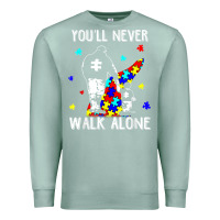 Seafoam autism dad you will never walk alone support autism son t shirt Premium Sweatshirt - linhVisuals