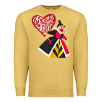 Antique Gold alice in wonderland queen of hearts off with their heads tank top Premium Sweatshirt - linhVisuals