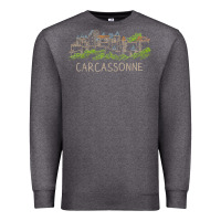 Charcoal Heather carcassonne france unique hand drawn art gift men women t shirt Premium Sweatshirt - linhVisuals