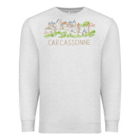Oatmeal Heather carcassonne france unique hand drawn art gift men women t shirt Premium Sweatshirt - linhVisuals