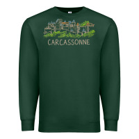 Sports Green carcassonne france unique hand drawn art gift men women t shirt Premium Sweatshirt - linhVisuals