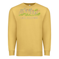Antique Gold carcassonne france unique hand drawn art gift men women t shirt Premium Sweatshirt - linhVisuals