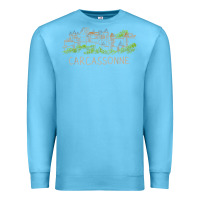 Ocean Blue carcassonne france unique hand drawn art gift men women t shirt Premium Sweatshirt - linhVisuals