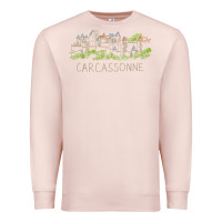 Pale Pink carcassonne france unique hand drawn art gift men women t shirt Premium Sweatshirt - linhVisuals