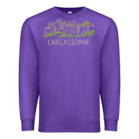 Purple carcassonne france unique hand drawn art gift men women t shirt Premium Sweatshirt - linhVisuals