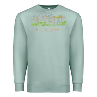 Seafoam carcassonne france unique hand drawn art gift men women t shirt Premium Sweatshirt - linhVisuals