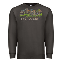 Smoke carcassonne france unique hand drawn art gift men women t shirt Premium Sweatshirt - linhVisuals