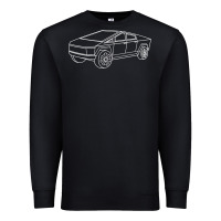 Black cybertrucks line art pocket futuristic ev truck cyber design t shirt Premium Sweatshirt - linhVisuals