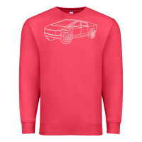 Cardinal cybertrucks line art pocket futuristic ev truck cyber design t shirt Premium Sweatshirt - linhVisuals