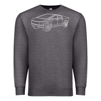 Charcoal Heather cybertrucks line art pocket futuristic ev truck cyber design t shirt Premium Sweatshirt - linhVisuals