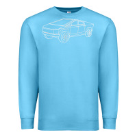 Ocean Blue cybertrucks line art pocket futuristic ev truck cyber design t shirt Premium Sweatshirt - linhVisuals
