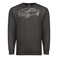 Smoke cybertrucks line art pocket futuristic ev truck cyber design t shirt Premium Sweatshirt - linhVisuals
