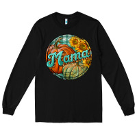 Black pumpkin mama with background Long Sleeve Tee - BundleAndBundleShop