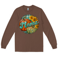 Chestnut pumpkin mama with background Long Sleeve Tee - BundleAndBundleShop