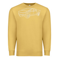 Antique Gold cybertrucks line art pocket futuristic ev truck cyber design t shirt Premium Sweatshirt - linhVisuals