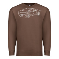 Chestnut cybertrucks line art pocket futuristic ev truck cyber design t shirt Premium Sweatshirt - linhVisuals