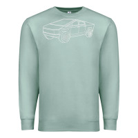 Seafoam cybertrucks line art pocket futuristic ev truck cyber design t shirt Premium Sweatshirt - linhVisuals