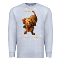 Heather Grey can i pet dat dawg funny dog dachshund lover doxie gift t shirt Premium Sweatshirt - linhVisuals