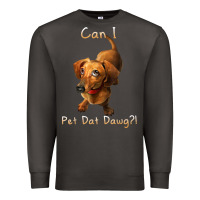 Smoke can i pet dat dawg funny dog dachshund lover doxie gift t shirt Premium Sweatshirt - linhVisuals