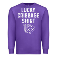 Purple funny cribbage shirt lucky card game player lover gift t shirt Premium Sweatshirt - linhVisuals