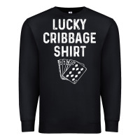 Black funny cribbage shirt lucky card game player lover gift t shirt Premium Sweatshirt - linhVisuals
