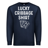 Navy funny cribbage shirt lucky card game player lover gift t shirt Premium Sweatshirt - linhVisuals