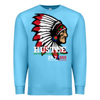 Ocean Blue hustle 247 gang clothing native american men gift t shirt t shirt Premium Sweatshirt - linhVisuals