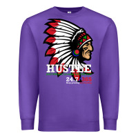 Purple hustle 247 gang clothing native american men gift t shirt t shirt Premium Sweatshirt - linhVisuals