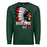 Sports Green hustle 247 gang clothing native american men gift t shirt t shirt Premium Sweatshirt - linhVisuals