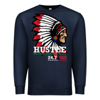 Navy hustle 247 gang clothing native american men gift t shirt t shirt Premium Sweatshirt - linhVisuals